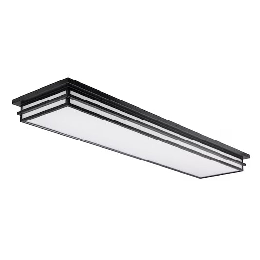 allen + roth 2592465 | Phoebe 1 -Light 48-in Matte Black Integrated LED Flush Mount Light