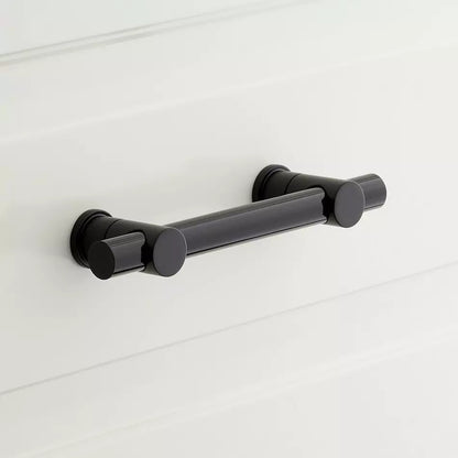 Signature Hardware 5-1/16" Clanora Acrylic Cabinet Pull - Black/Matte Black