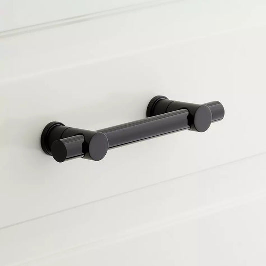 Signature Hardware 5-1/16" Clanora Acrylic Cabinet Pull - Black/Matte Black