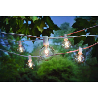 Hampton Bay 1005 698 523 | 12-Light 12 ft. Outdoor/Indoor Plug-In Incandescent G50 Bulb String Light
