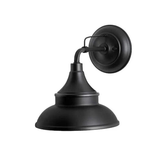Hampton Bay 1005 027 913 | Wetherby 11 in. Black Barn Outdoor Wall Light Sconce