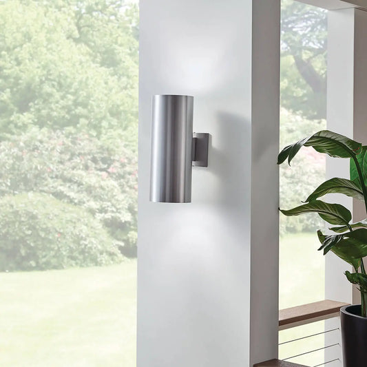 Kichler 9246BA | Two Light Indoor/Outdoor Wall Mount, Brushed Aluminum, 15"