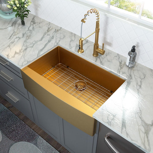30" x 21" x 10" Gold Kitchen Sink | AF3021G