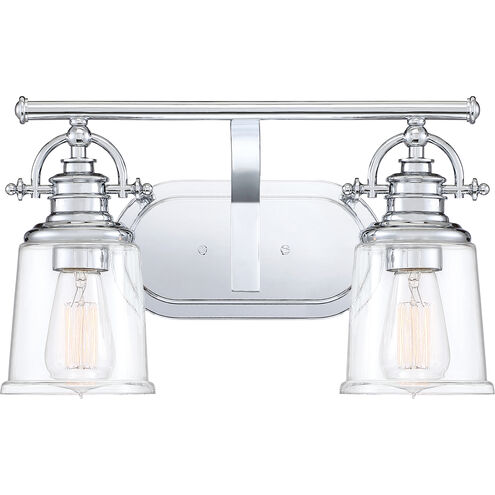 Quoizel GRT8602C | Grant 2 Light 16 inch Polished Chrome Bath Light Wall Light, Medium