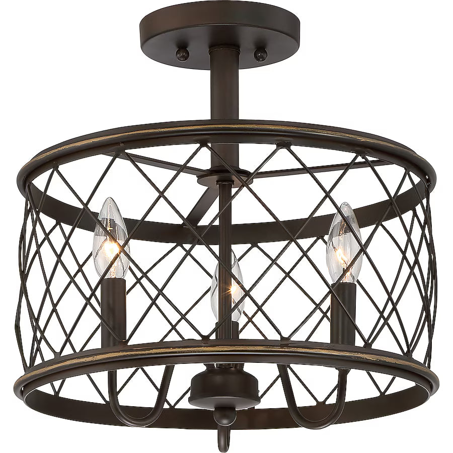 Quoizel RDY1714PN | Dury 3 Light 15" Wide Flush Mount Ceiling Fixture