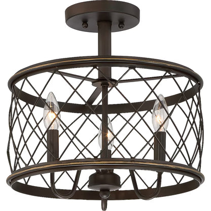 Quoizel RDY1714PN | Dury 3 Light 15" Wide Flush Mount Ceiling Fixture