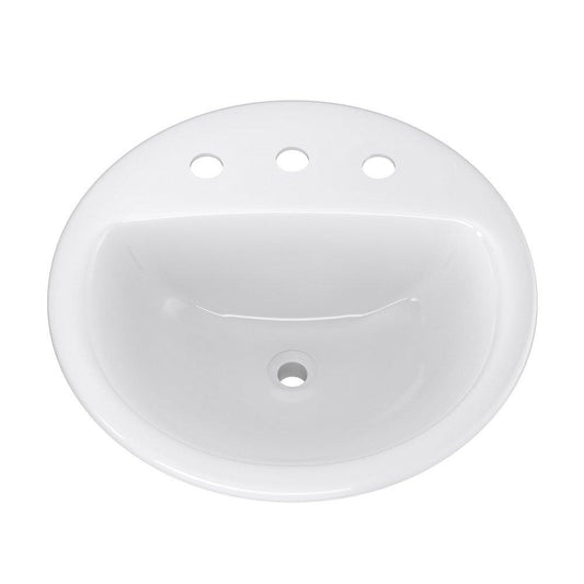 ProFlo PF198RWH | Rockaway 19" Circular Vitreous Drop-In Bathroom Sink