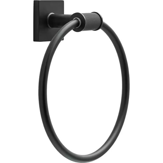 Delta AVE46-MB | Averland Wall Mount Round Closed Towel Ring Bath Hardware Accessory in Matte Black