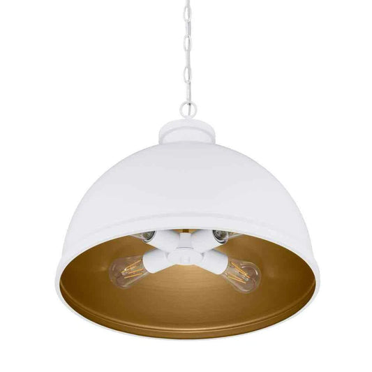 Hampton Bay 65220 | Tallulah 4-Light White Pendant Hanging Light, Dome Kitchen Pendant Lighting