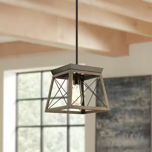 Progress Lighting P50041-020 | Briarwood Collection 1-Light Antique Bronze Kitchen Farmhouse Mini-Pendant Hanging Light