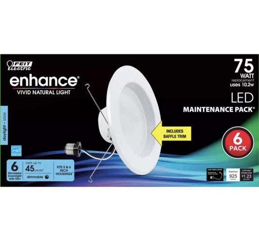 Feit Electric LEDR56B/950CA/MP/6 12.3W 5/6" Round LED - 6 Pack