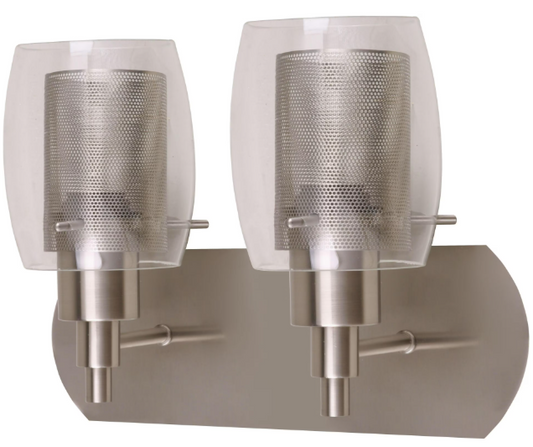 Hampton Bay 1001 300 048 | Lettie 2-Light Brushed Nickel Vanity Light