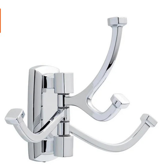 Delta PWD37-PC | Portwood Multi-Purpose Swivel Towel Hook Bath Hardware Accessory in Polished Chrome