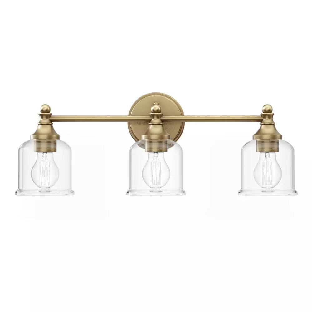 Signature Hardware SHVL3163AGBR | Hesby 3 Light 23" Wide Bathroom Vanity Light in Aged Brass