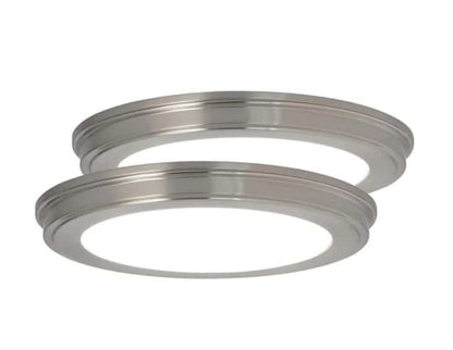 Commercial Electric 1003 334 178 | (2-Pack) 13 in. Brushed Nickel Color Changing LED Ceiling Flush Mount