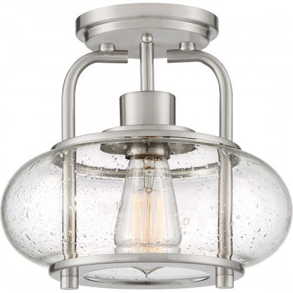 Quoizel TRG1710BN | Trilogy 1 Light 10 inch Brushed Nickel Semi-Flush Mount Ceiling Light
