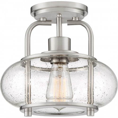 Quoizel TRG1710BN | Trilogy 1 Light 10 inch Brushed Nickel Semi-Flush Mount Ceiling Light