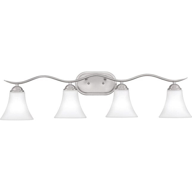 Quoizel KGF8604BN | Kingfield 4 Light 34-1/2" Wide Bathroom Vanity Light with Etched Glass Shades