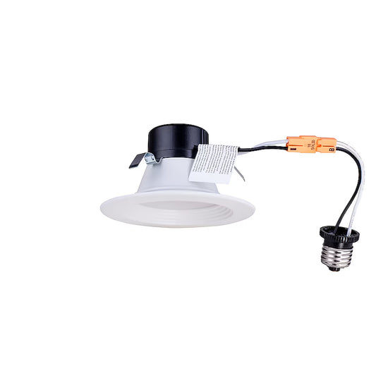 Utilitech 1098780 | White 4-in 600 -Lumens Cool Daylight Round Dimmable Damp rated Recessed Downlight