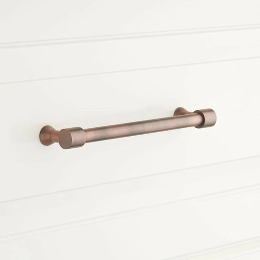 Signature Hardware EH1083.6.ACP | 6" Strasbourg Solid Brass Cabinet Pull in Antique Copper