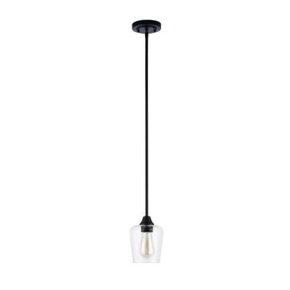 Hampton Bay 1005 936 230 | Pavlen 5.5 inch 1-Light Bronze Mini Pendant with Clear Glass Shade