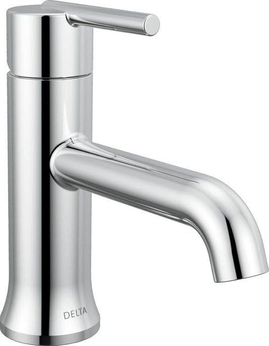 Delta 559LF-MPU | Single Hole Bathroom Faucet with Metal Push Pop-Up Drain Assembly