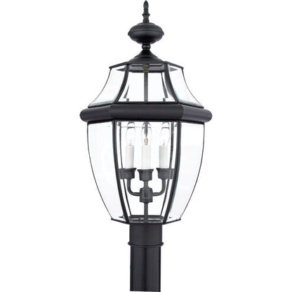 Quoizel NY9043K | Newbury 3 Light 23 inch Mystic Black Outdoor Post Lantern