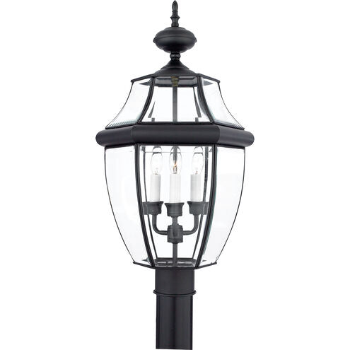 Quoizel NY9043K | Newbury 3 Light 23 inch Mystic Black Outdoor Post Lantern