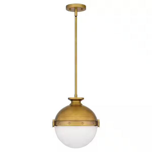 DSI Lighting 1006 106 530 | Mixon 1-Light Aged Brass Pendant with Opal Glass