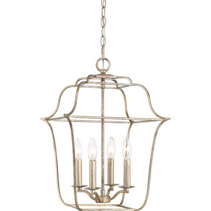 Quoizel GLY5204CS | Gallery 4 Light 14 inch Century Silver Leaf Foyer Piece Ceiling Light