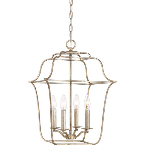 Quoizel GLY5204CS | Gallery 4 Light 14 inch Century Silver Leaf Foyer Piece Ceiling Light