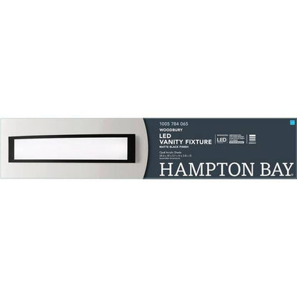 Hampton Bay 1005 784 065 | Woodbury 24.6 in. Matte Black LED Vanity Light Bar