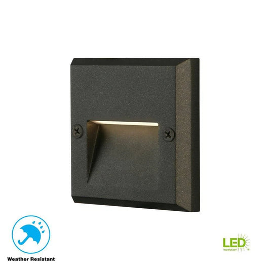 Hampton Bay 1002 669 467 | 49 Lumen 5.5 in. Low Voltage Black Integrated LED Deck Light