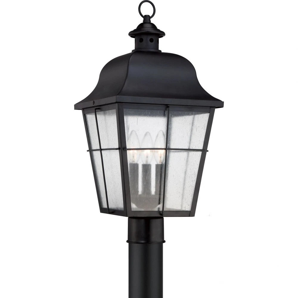Quoizel MHE9010K | Millhouse 3 Light 22 inch Mystic Black Post Lantern