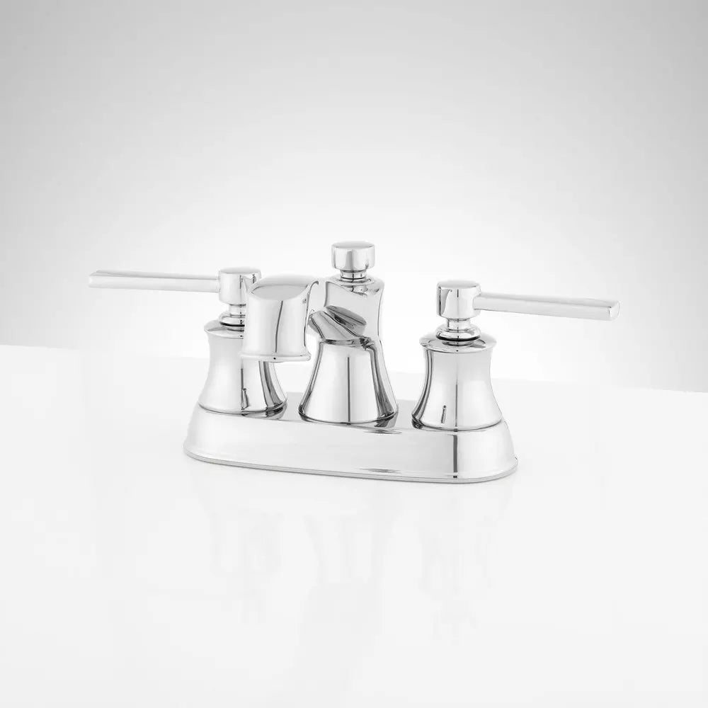 Signature Hardware Pendleton Two Handle Centerset Bathroom Sink Faucet in Polished Chrome
