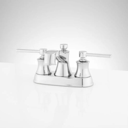 Signature Hardware Pendleton Two Handle Centerset Bathroom Sink Faucet in Polished Chrome