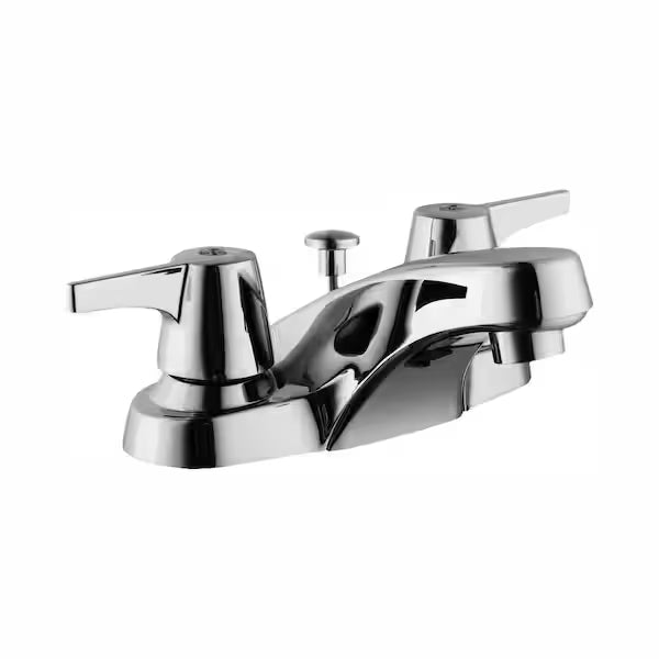 Glacier Bay HD67090W-6B01 | Aragon 4 in. Centerset 2-Handle Low-Arc Bathroom Faucet with Pop-Up Drain in Chrome