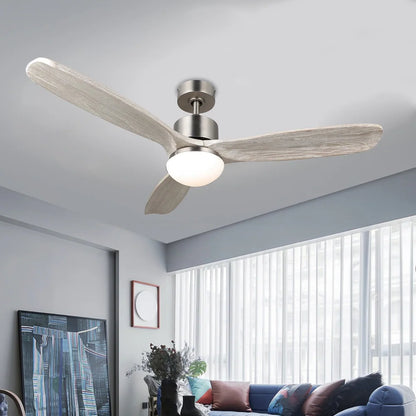 CO-Z 33441473 | 52" 3-Blade LED Ceiling Fan w Solid Wood Blades, Remote Control, Light Kit