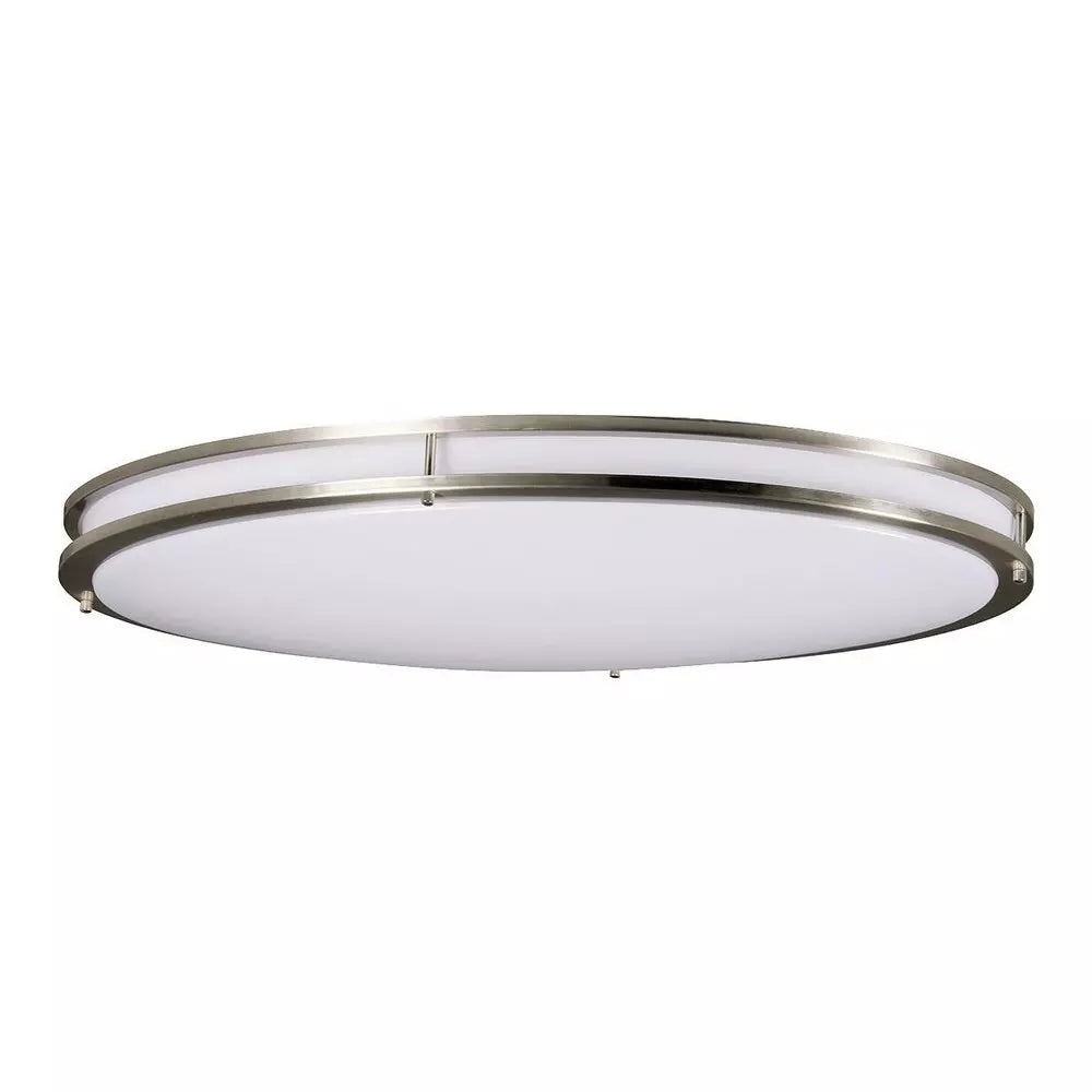 Miseno FLSAT1000LEDBN | LED Large Oval Flush Mount Ceiling Fixture in Brushed Nickel