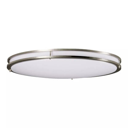 Miseno FLSAT1000LEDBN | LED Large Oval Flush Mount Ceiling Fixture in Brushed Nickel