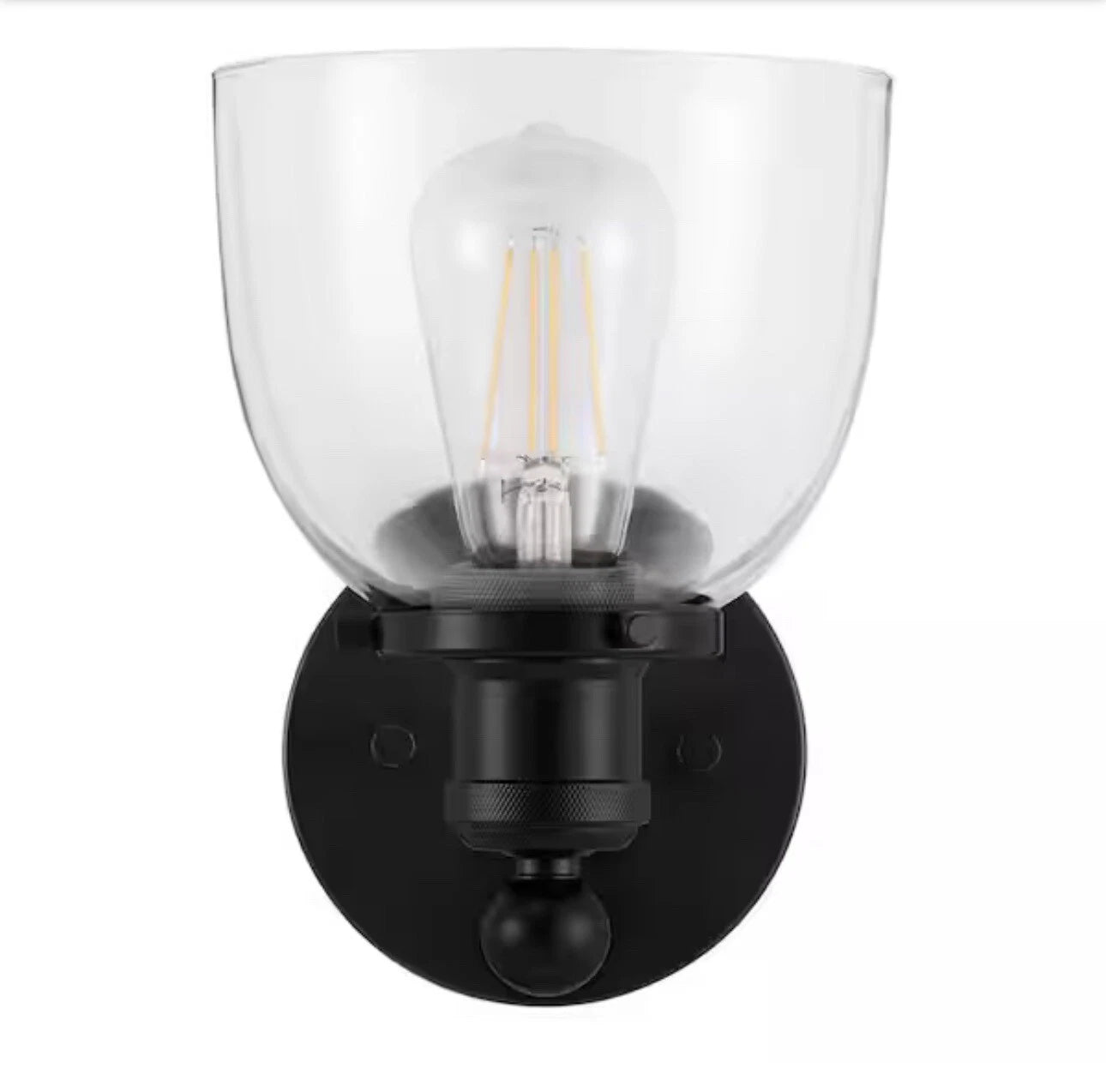 Home Decorators Collection 1006 324 393 | Evelyn 6 in. 1-Light Matte Black Modern Industrial Wall Mount Sconce Light
