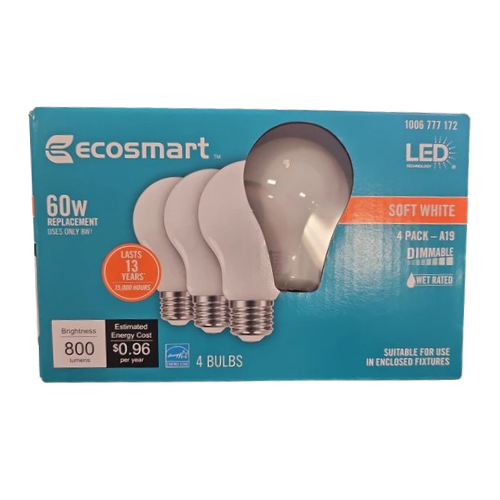 EcoSmart 1006 777 172 | (4-Pack) 60-Watt Equivalent LED Dimmable Soft White