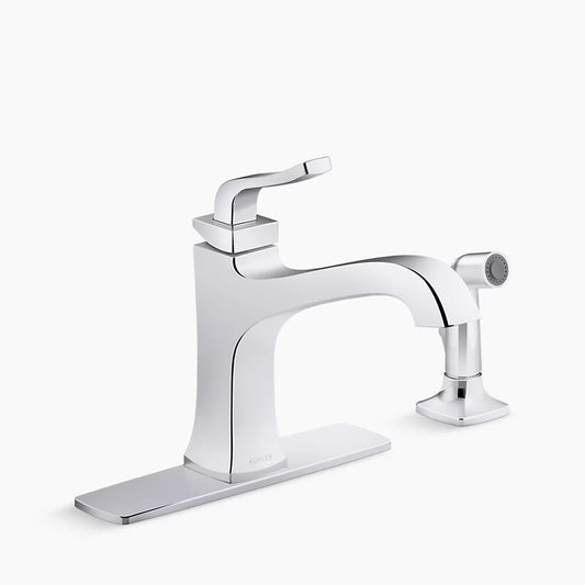 Kohler K-R26581-CP | Rubicon Single-Handle Kitchen Faucet With Sidespray in Polished Chrome