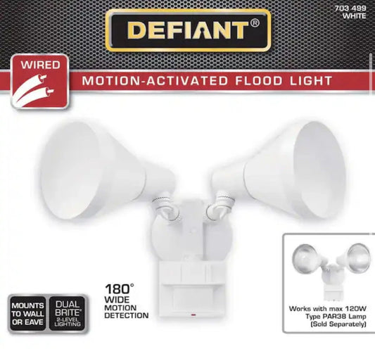 Defiant DF-5416-WH-G |  180 Degree Motion Sensor White Outdoor Security Light DF-5416-WH-G