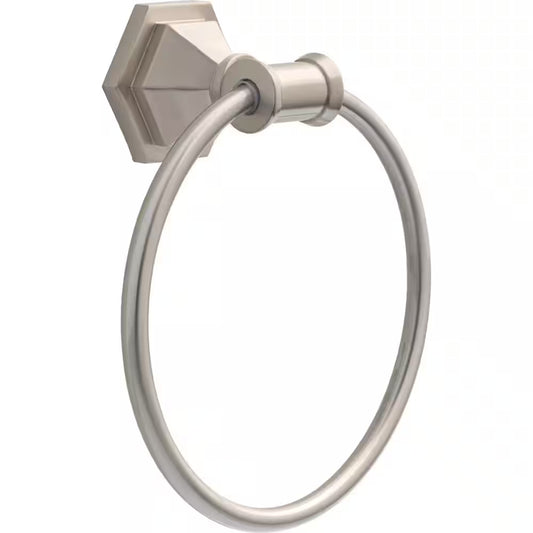 Delta GDR46-BN | Grandover Wall Mount Round Closed Towel Ring Bath Hardware Accessory in Brushed Nickel