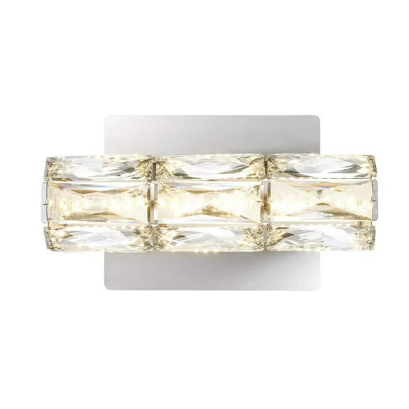 Home Decorators Collection 1006 656 719 | Keighley Integrated LED Chrome and Crystal Indoor Wall Sconce Light Fixture