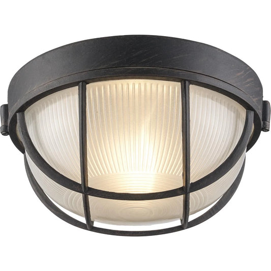 Trans Globe 41515 RT | 10" Width 1 Light Flush Mount Bulkhead Outdoor Wall Sconce