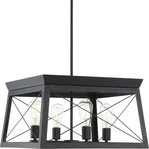 Progress Lighting P400047-031 |  Briarwood 4 Light 20" Wide Chandelier in Black