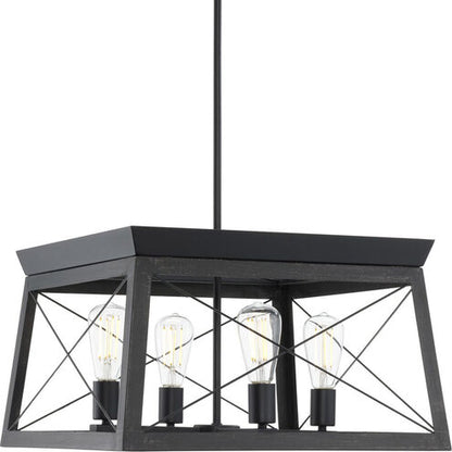 Progress Lighting P400047-031 |  Briarwood 4 Light 20" Wide Chandelier in Black