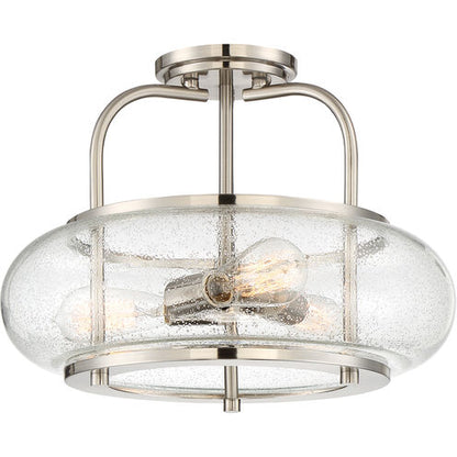 Quoizel TRG1716BN | Trilogy 3 Light 16 inch Brushed Nickel Semi-Flush Mount Ceiling Light